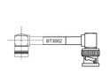 BT3002 Coax Cable terminated to Type 43 Right Angle Socket (STD43/5C) To BNC Right Angle Plug