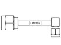 LMR195 (GBC195) Coax Cable terminated to N Type Plug to SMA Right Angle Plug