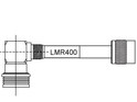 LMR400 (GBC400) Coax Cable terminated to QN Right Angle Plug To TNC Plug