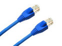 RJ45 to RJ45 Patch Lead using CAT5e UTP Stranded Cable, Blue with Blue Boots