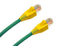 RJ45 to RJ45 Patch Lead using CAT5e UTP Stranded Cable, Green with Yellow Boots