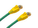 RJ45 to RJ45 Patch Lead using CAT5e FTP Stranded Cable, Green with Yellow Boots