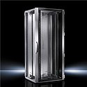42U x 800 x 600 TS IT Glazed Front door, solid steel rear door - Black - no side panels