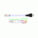 CAT5e FTP Patch Cable terminated to RJ45 Plug to M12 Plug 4 Pole Shielded  D-coded